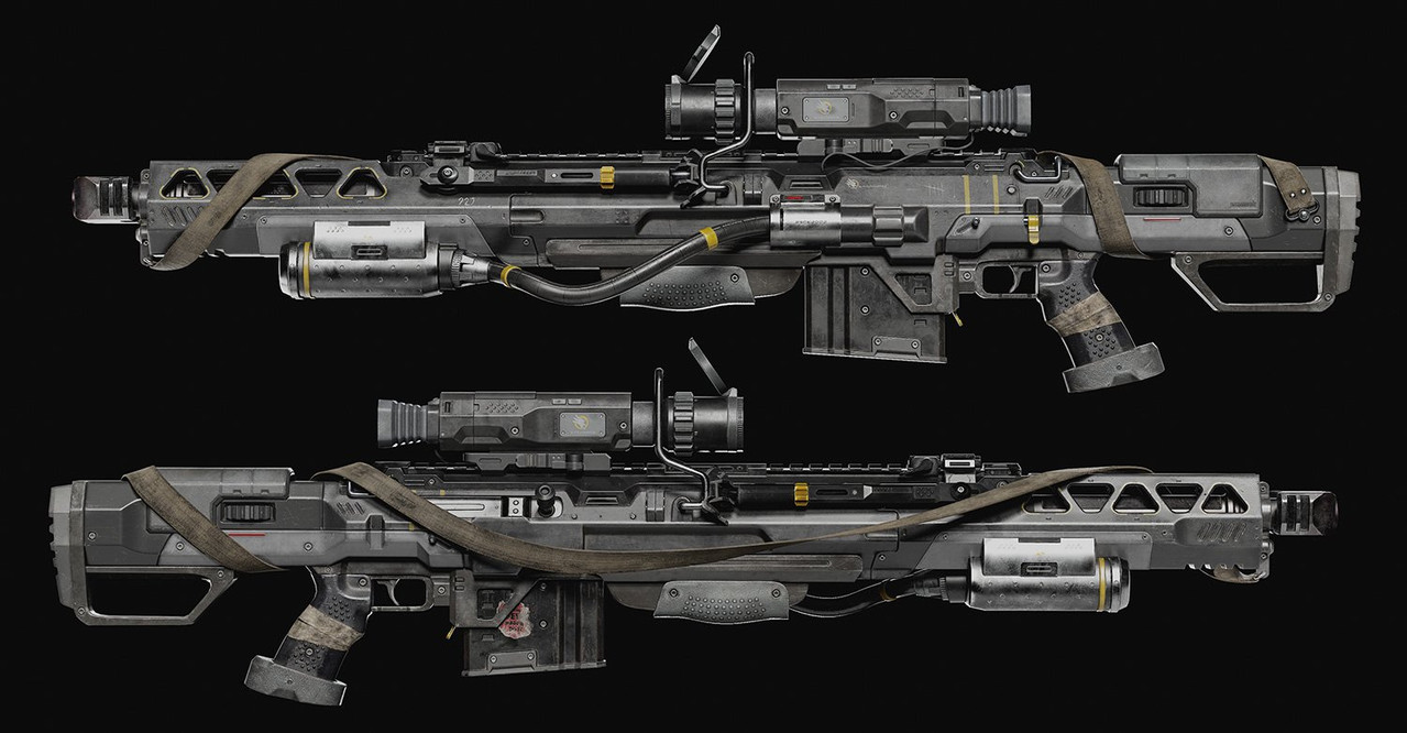 SCI FI GUN 3D render 1 by Likith G