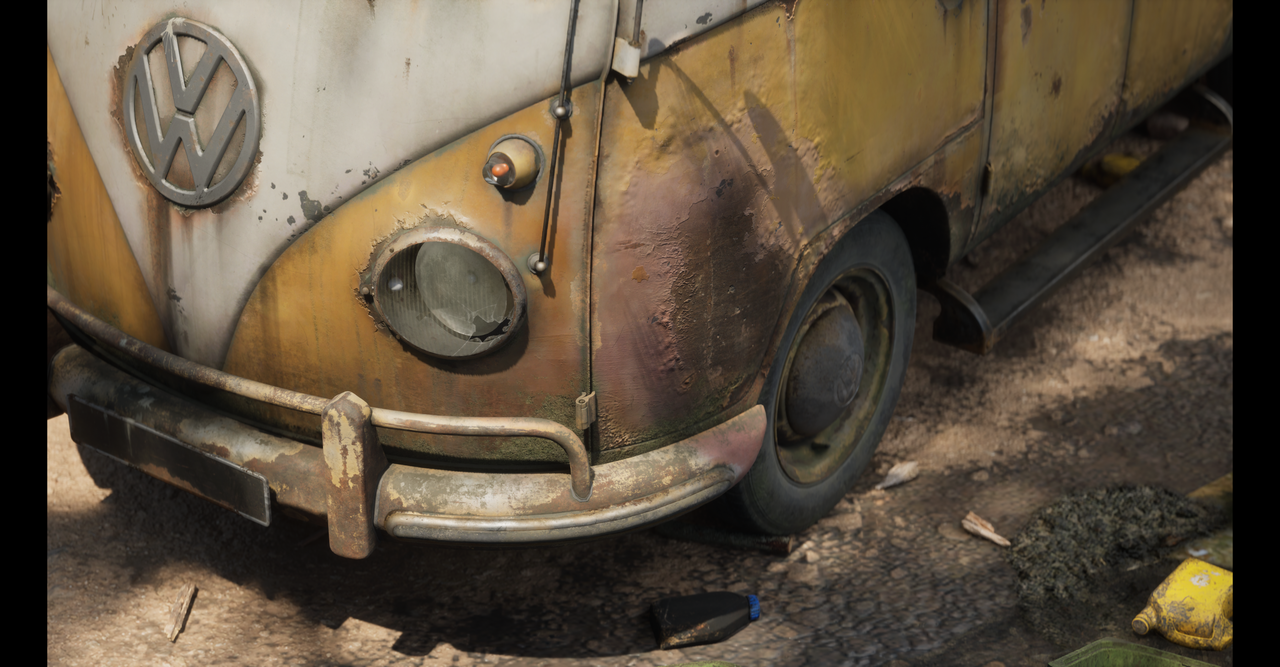 VOLKSWAGEN VINTAGE VAN 3D render 2 by Likith G