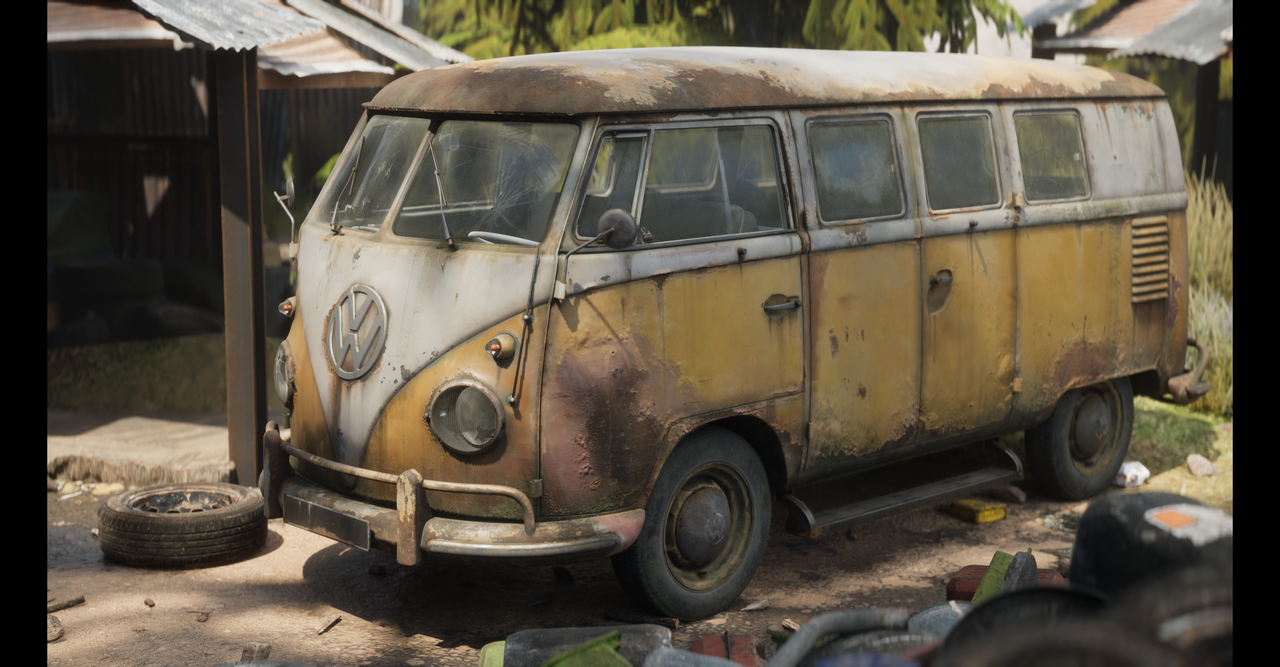 VOLKSWAGEN VINTAGE VAN 3D render 1 by Likith G